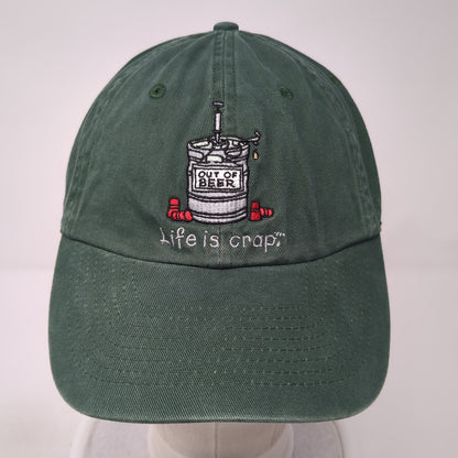 Out Of Beer Life Is Crap Slideback Hat Green One Size Adjustable