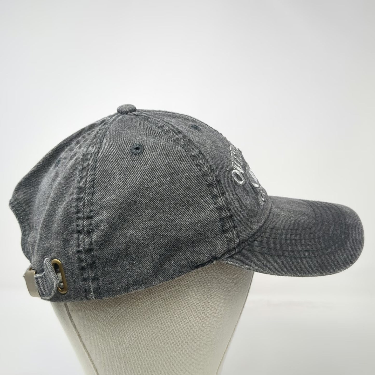 Outer Banks Authentic Baseball Cap Gray OSFM 100% Cotton Slideback NC Hat Logo