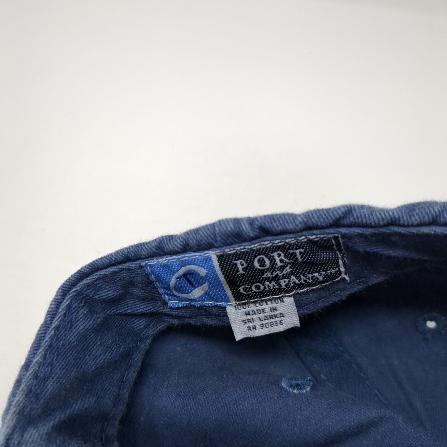 Port & Company Slideback Hat Blue One Size Adjustable Embroidered