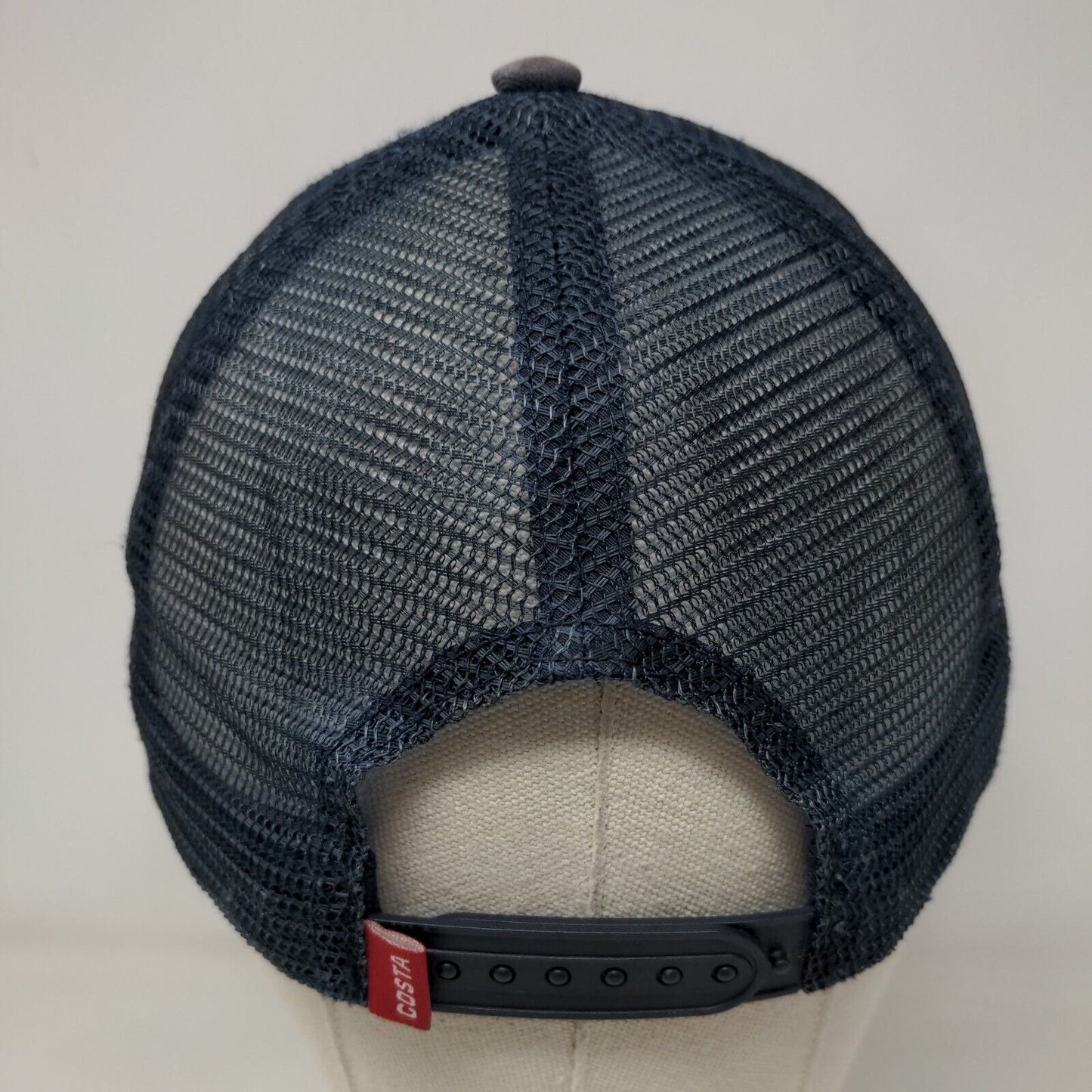 Costa USA Snapback Mesh Back Trucker Hat Blue One Size Embroidered
