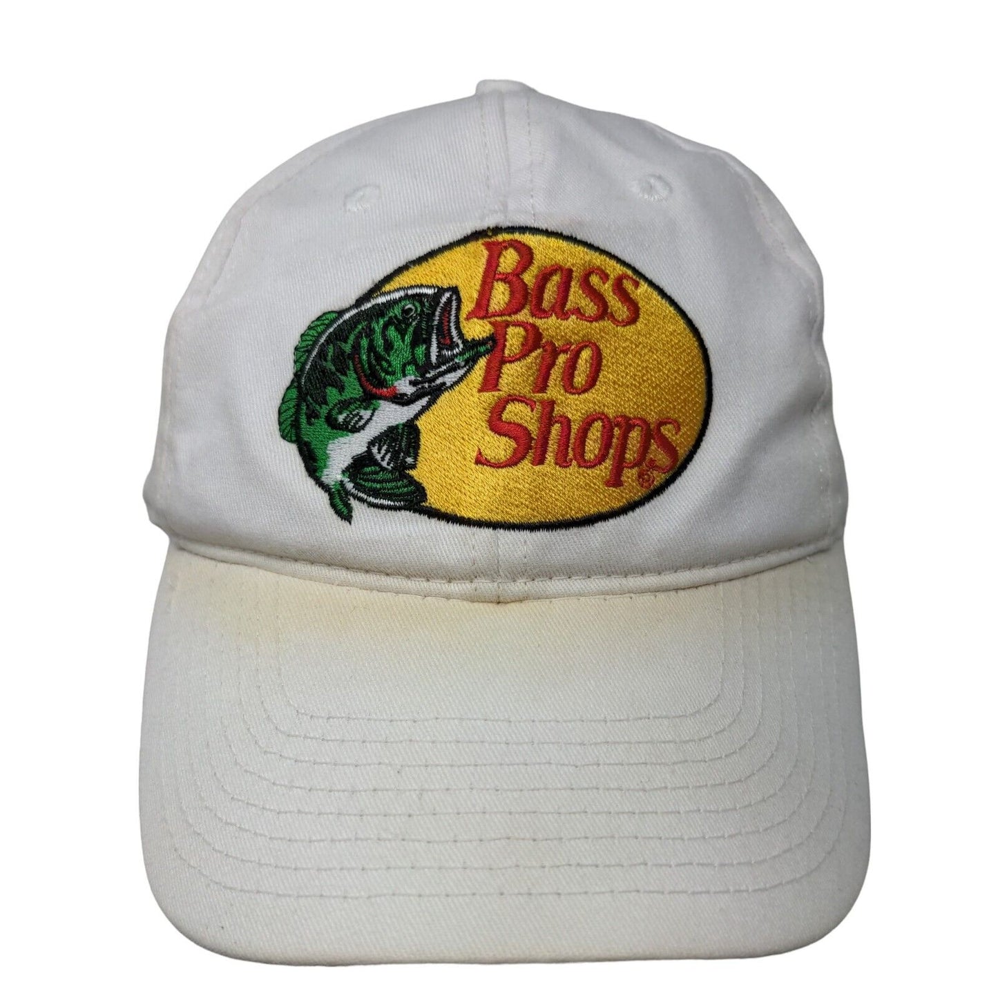 Bass Pro Shops Snapback Hat White OSFM Embroidered Gone Fishing