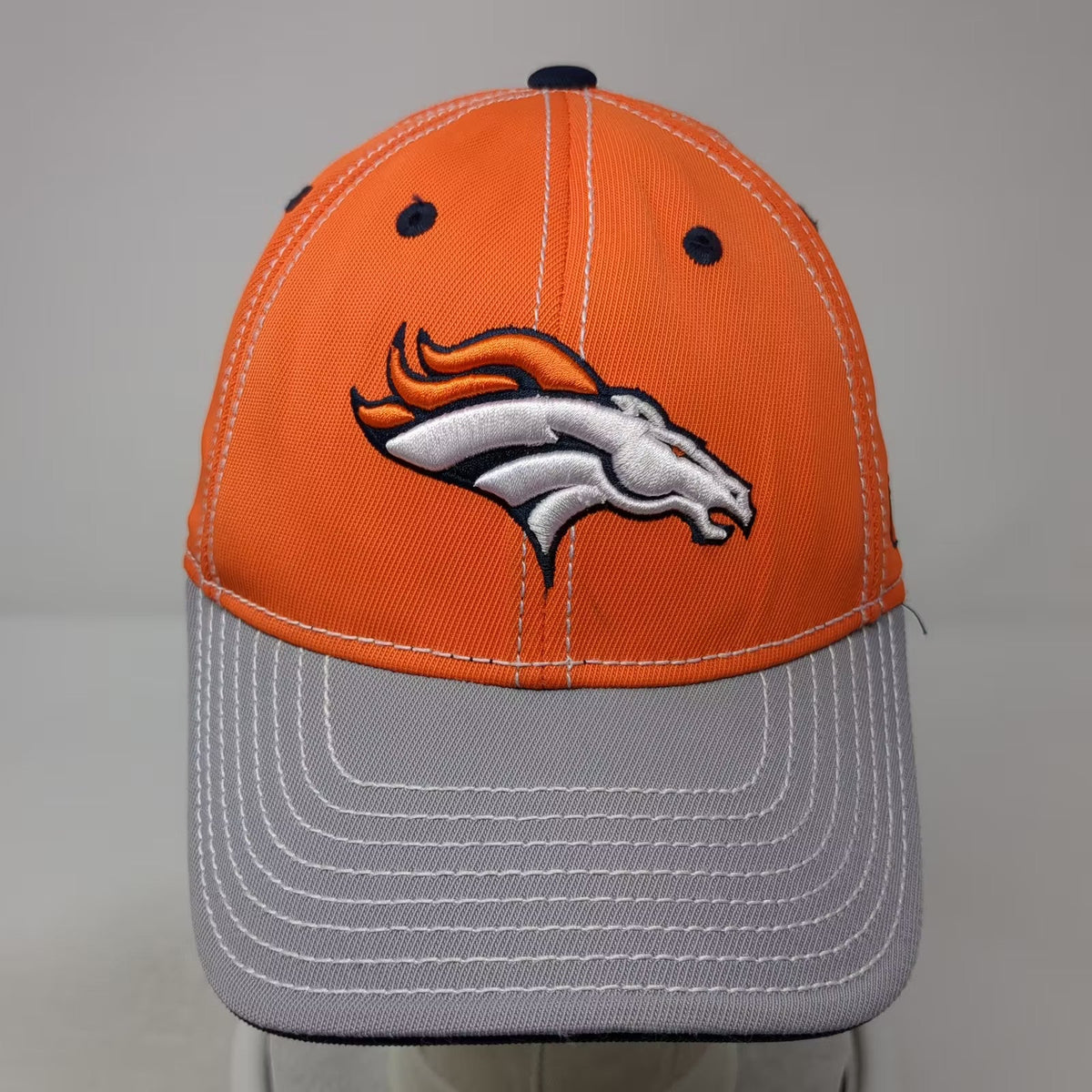 Reebok Denver Broncos NFL Cap Orange Gray One Size Embroidered Logo Stretch Fit