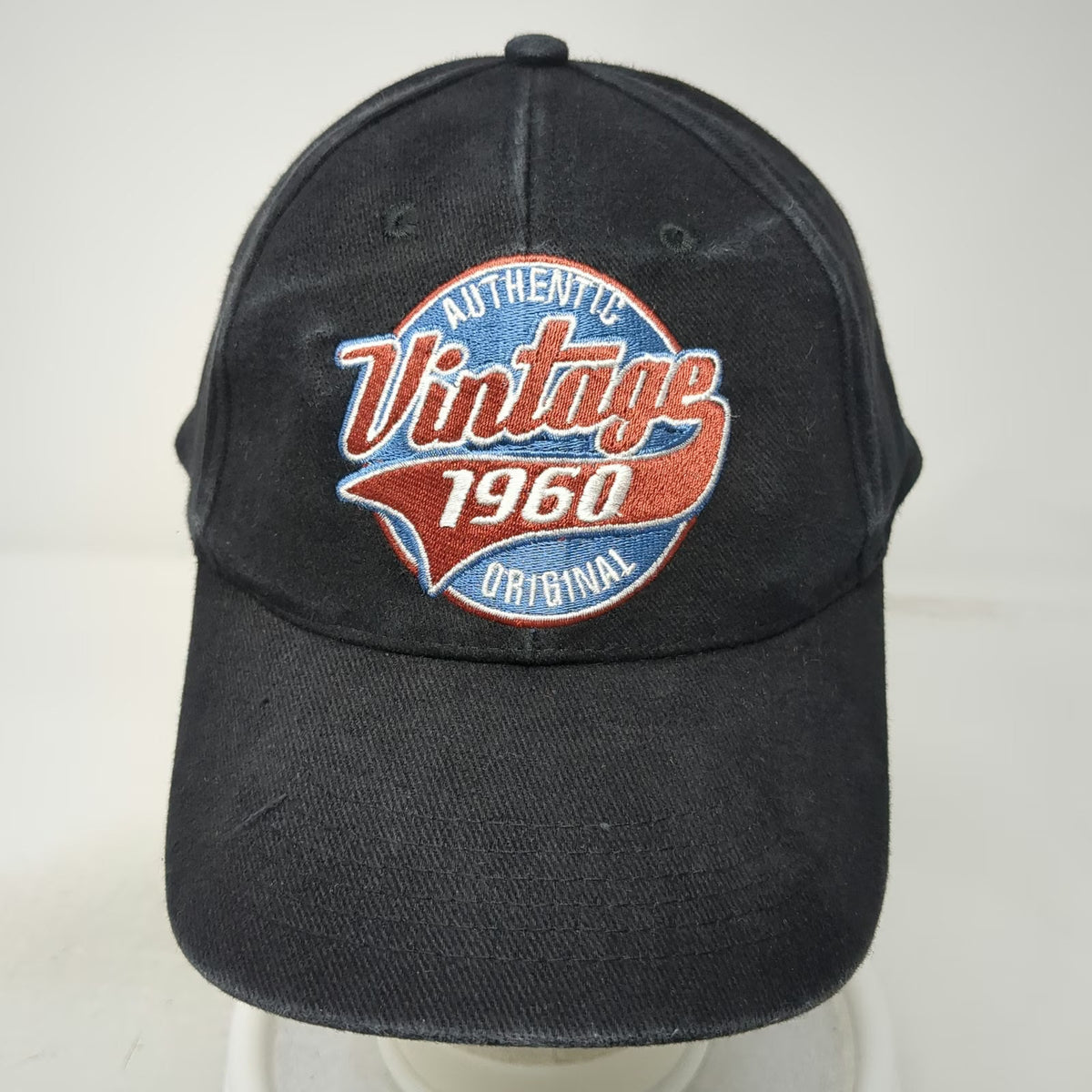 Black Baseball Cap One Size Authentic 1960 Original Embroidered Strapback Hat