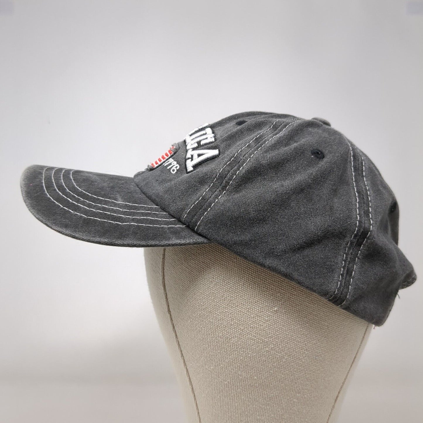 America USA Flag Slideback Hat Gray OSFA Adjustable Embroidered