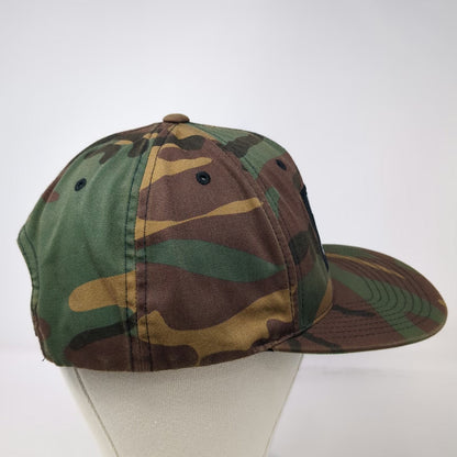 Yupoong Snapback Green OSFM Lions Not Sheep Woodland Camo Flat Brim Patch Hat
