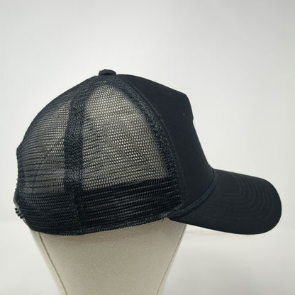 Adidas Trucker Hat Black OSFM Trefoil Logo Patch Rope Mesh Back Snapback Foam