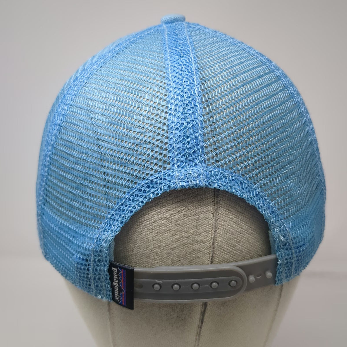Patagonia Trucker Hat White Blue Gray One Size Mesh Back Snapback Mountain Logo