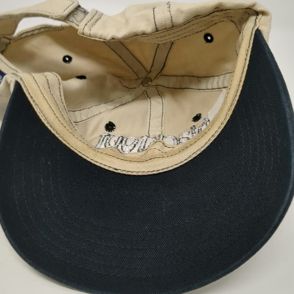 Port Authority Baseball Cap Beige OSFM Blackfoot Bands Trumpet Music Blue Hat
