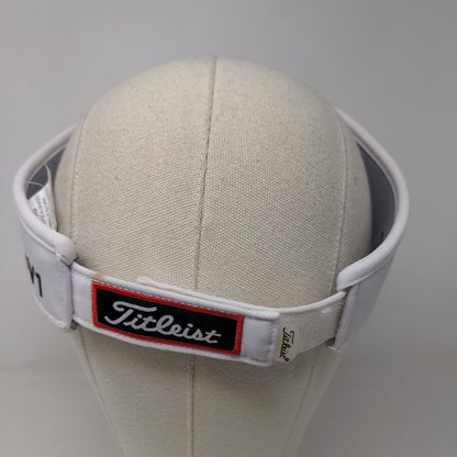 Titleist Men's Strapback Sun Visor Hat White Embroidered Logo Polyester Blend