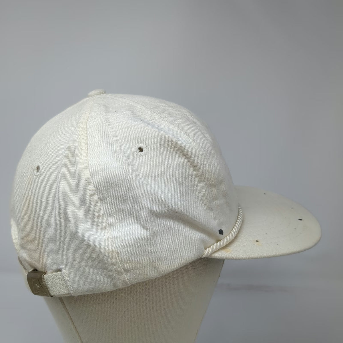 Texace Trucker Hat White Rolex Logo Rope Brim Green Underbrim Made USA Vintage
