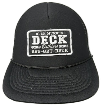 Spirit Trucker Hat Black White One Size Hugh Mungus Deck Builders Mesh Snapback