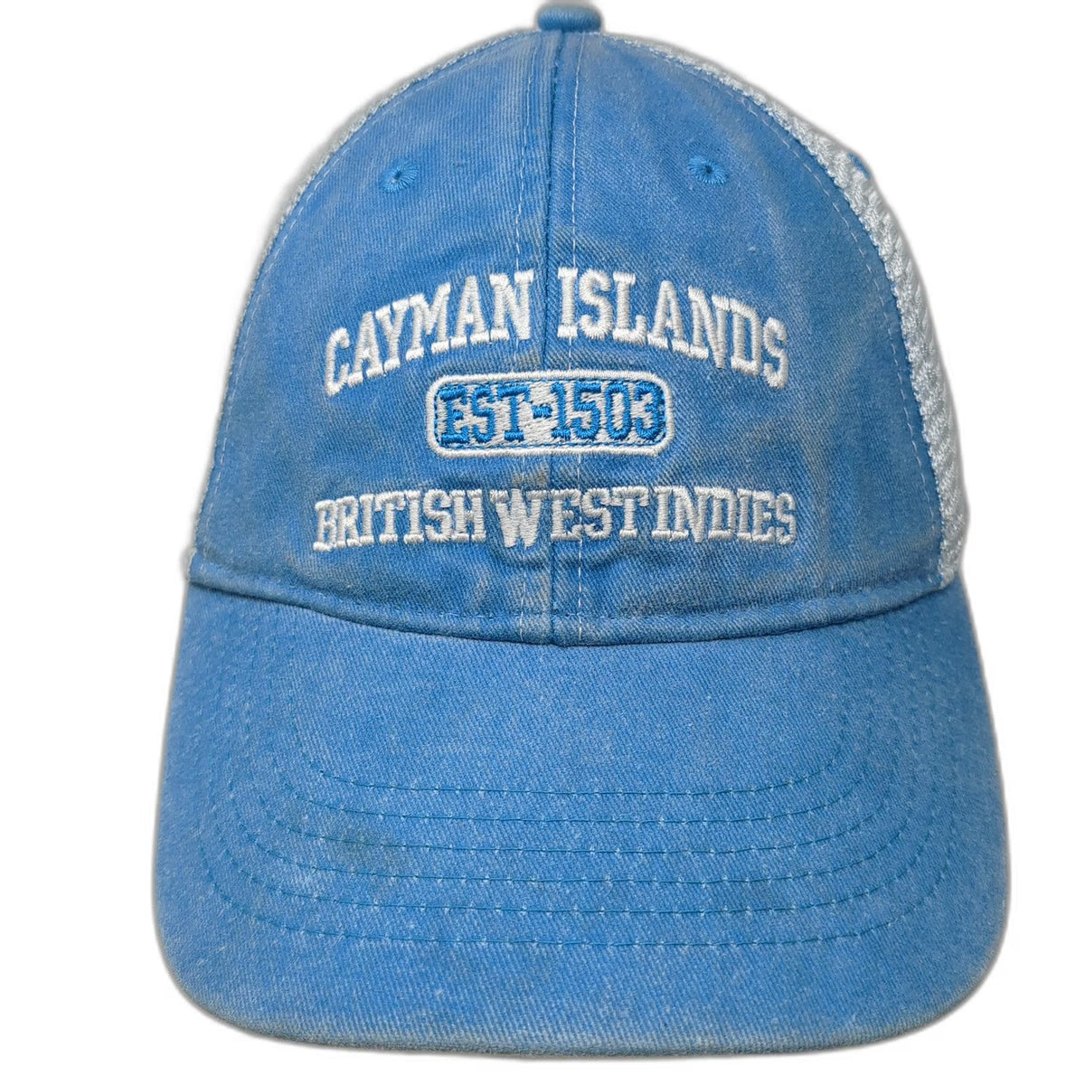 Ben Kaufman Trucker Hat Blue One Size Cayman Islands British West Indies Mesh
