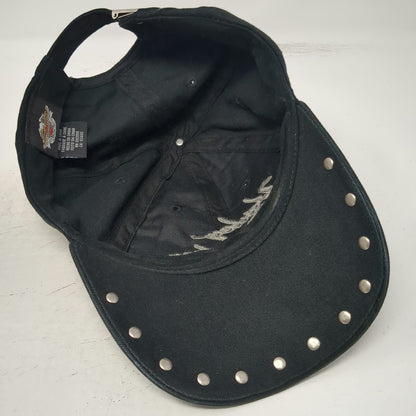 Harley-Davidson Baseball Cap Black One Size Silver Studded Hat Adjustable Script