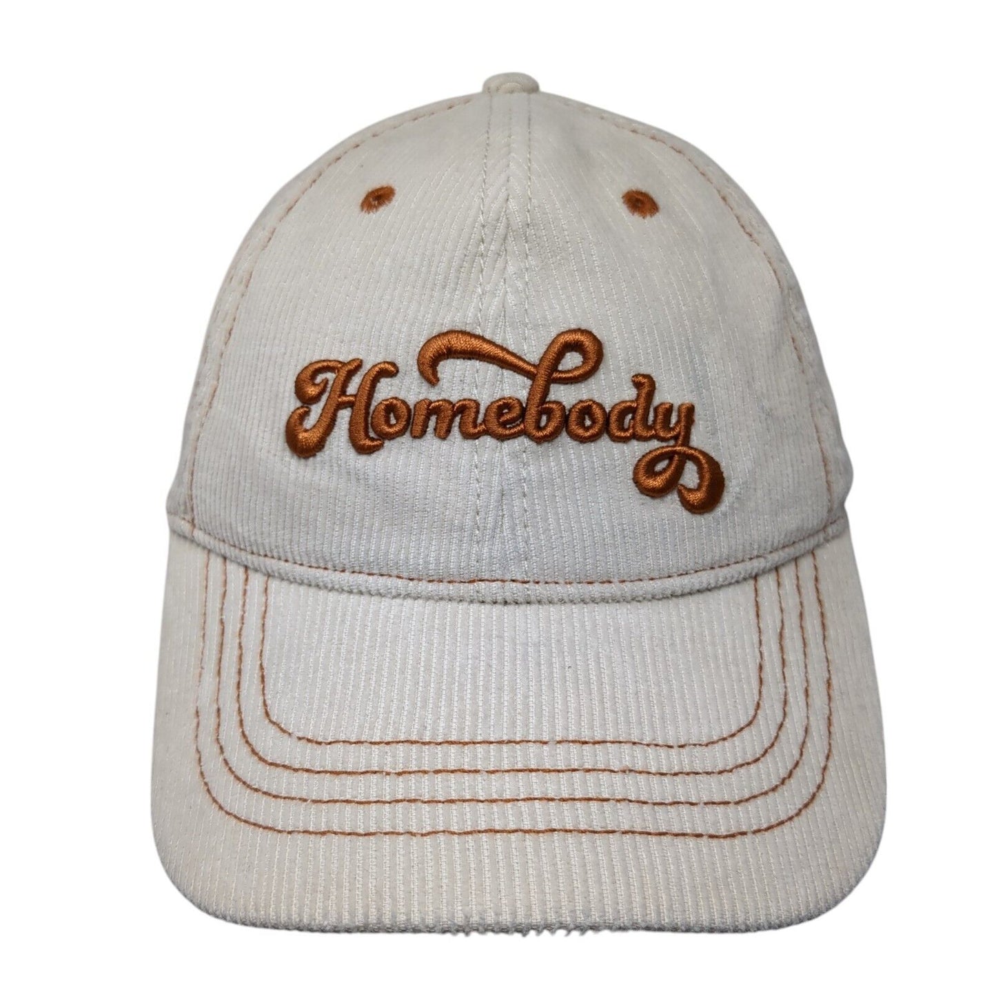 Homebody Slideback Hat Tan One Size Corduroy Adjustable Embroidered