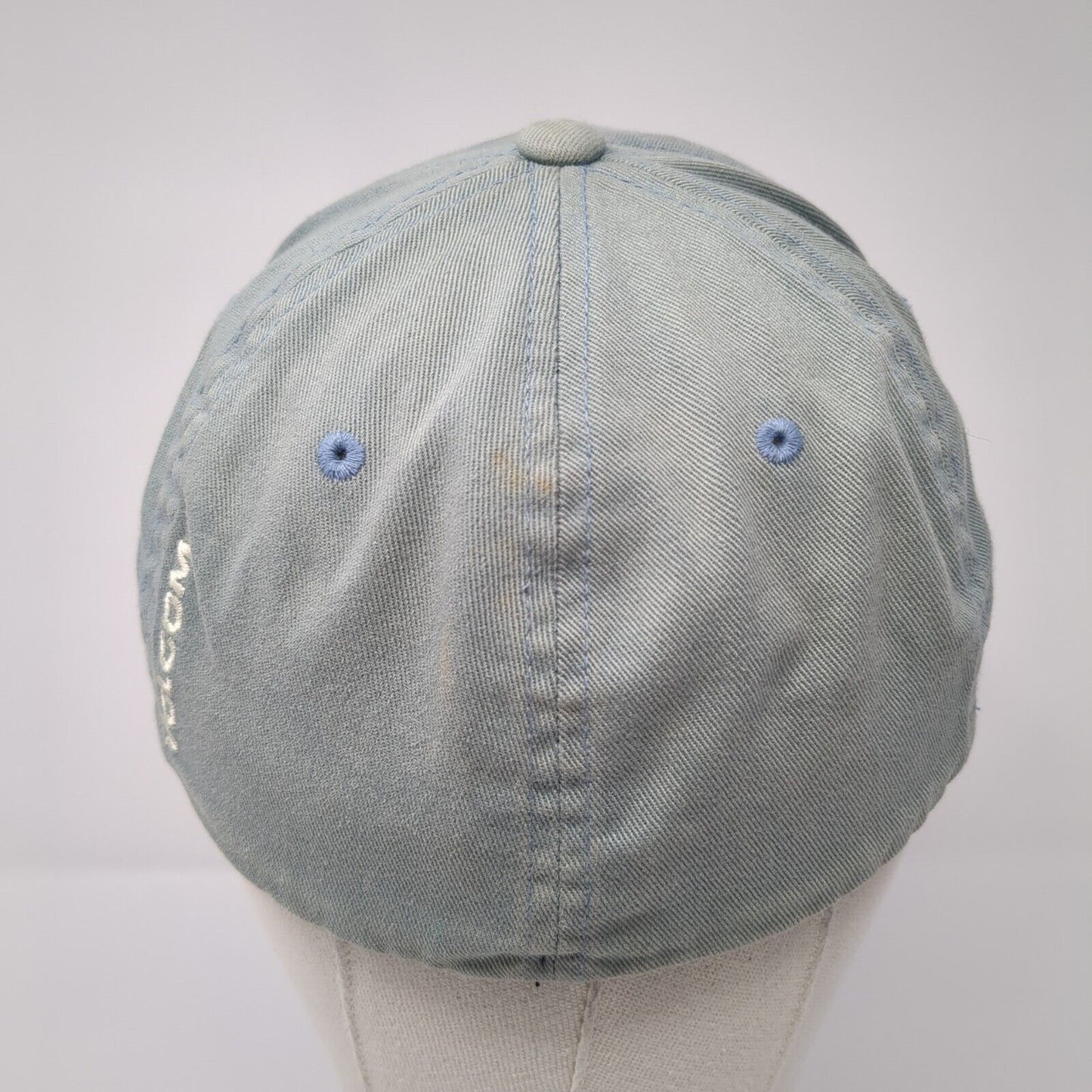 Volcom Fitted Hat Blue S/M Flexfit Lightweight Embroidered Logo 6 Panel