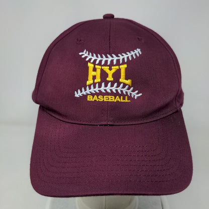 HYL Baseball Snapback Hat Red Burgundy M/L Embroidered Richardson