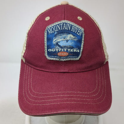 Cobra Baseball Cap Red Beige One Size Mesh Back Mountain River Outfitters Hat