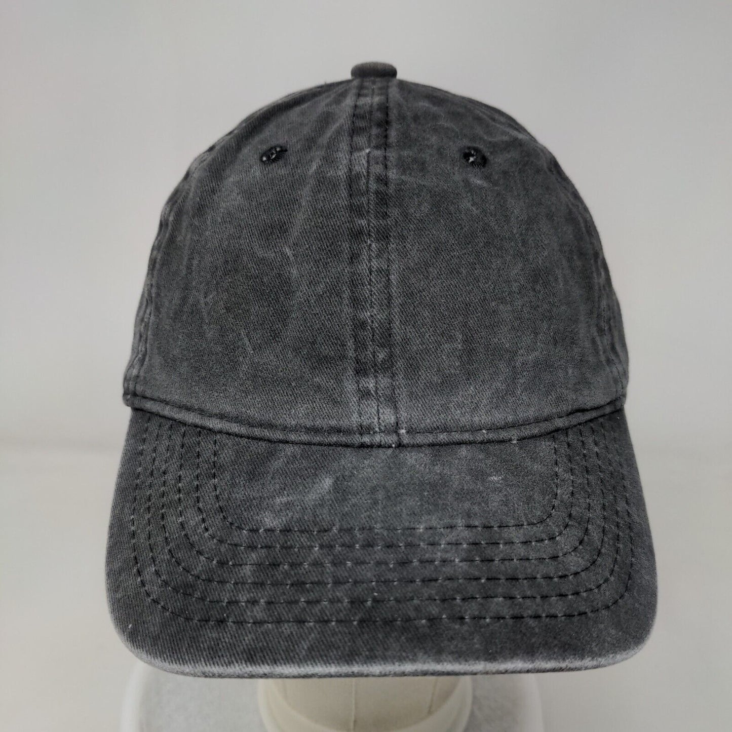 Unbranded Slideback Hat Gray One Size Adjustable Vented Holes 6 Panel Blank