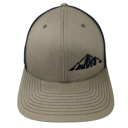 Mountain Snapback Trucker Hat Tan OS Adjustable Embroidered Mesh Richardson