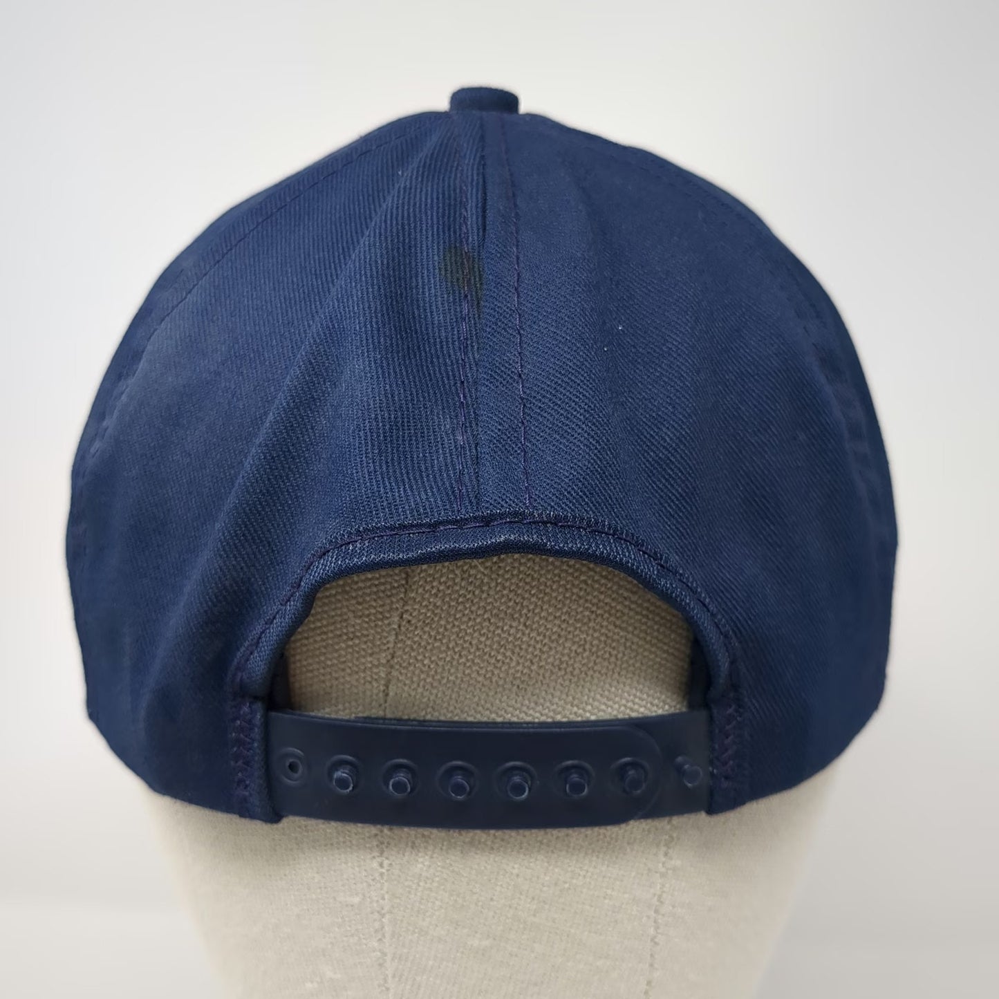 Cap America 5 Panel Blue Yellow L Wolf Patch Snapback Made in USA Vintage Hat