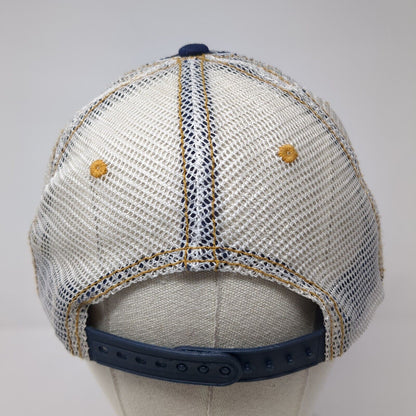 Budweiser Snapback Trucker Hat Blue One Size Adjustable Mesh Back Distressed