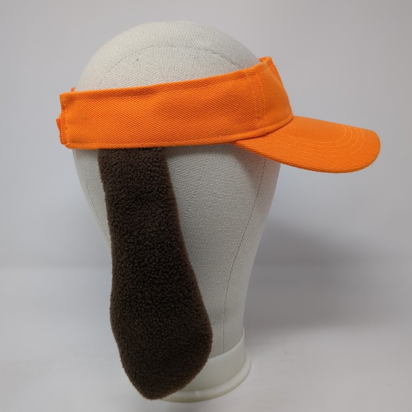 Unbranded Sun Visor Hat Orange One Size Adjustable Strap Lightweight Ear Flaps