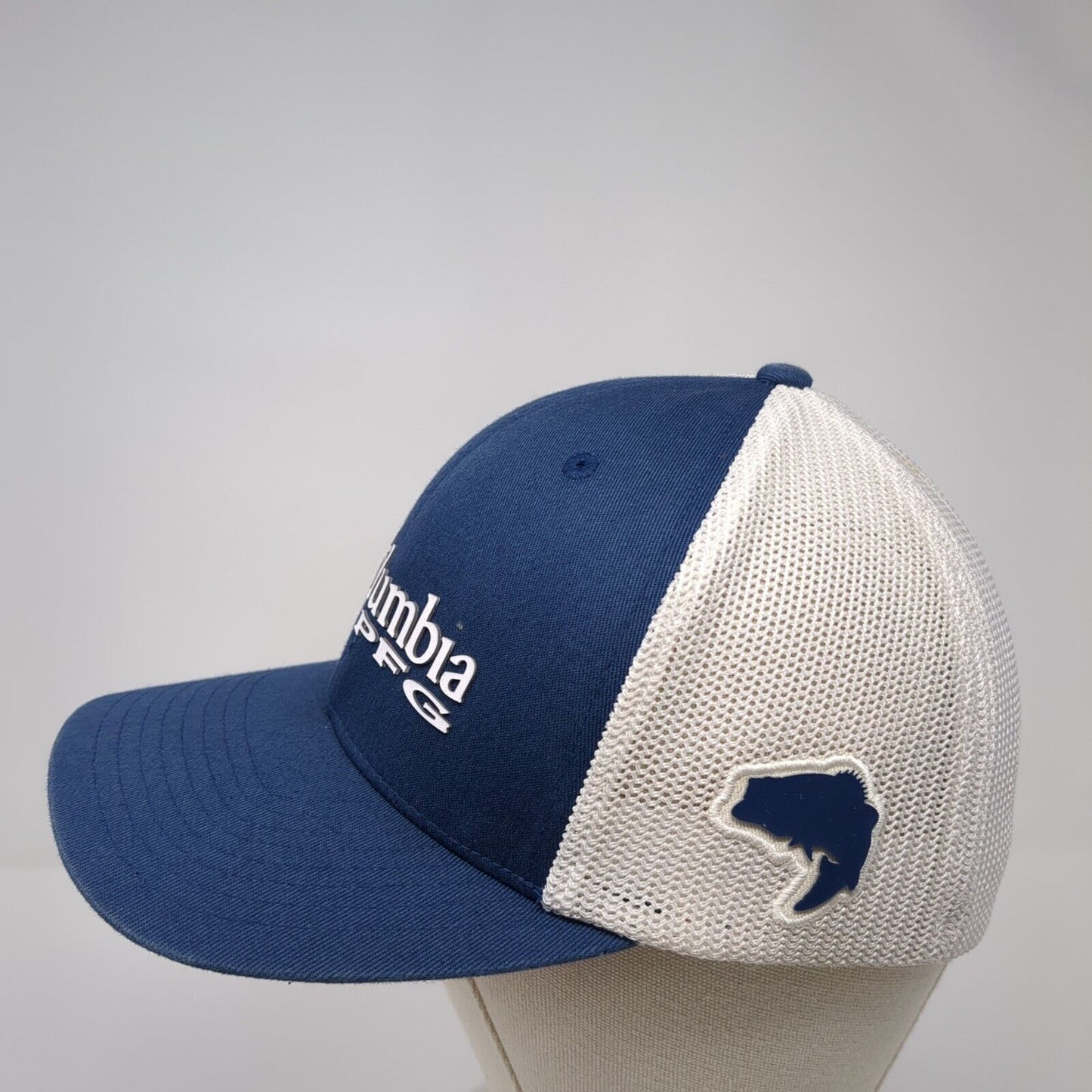 Columbia PFG Fitted Mesh Back Trucker Hat Blue One Size Flexfit 6 Panel