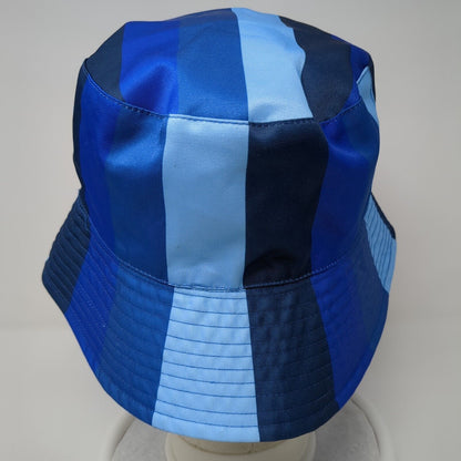 Unbranded Bucket Hat Blue One Size Lightweight Striped Retro Outdoor Blank