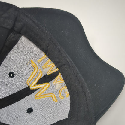 JMAG Slideback Baseball Cap Black One Size Adjustable Embroidered 6 Panel