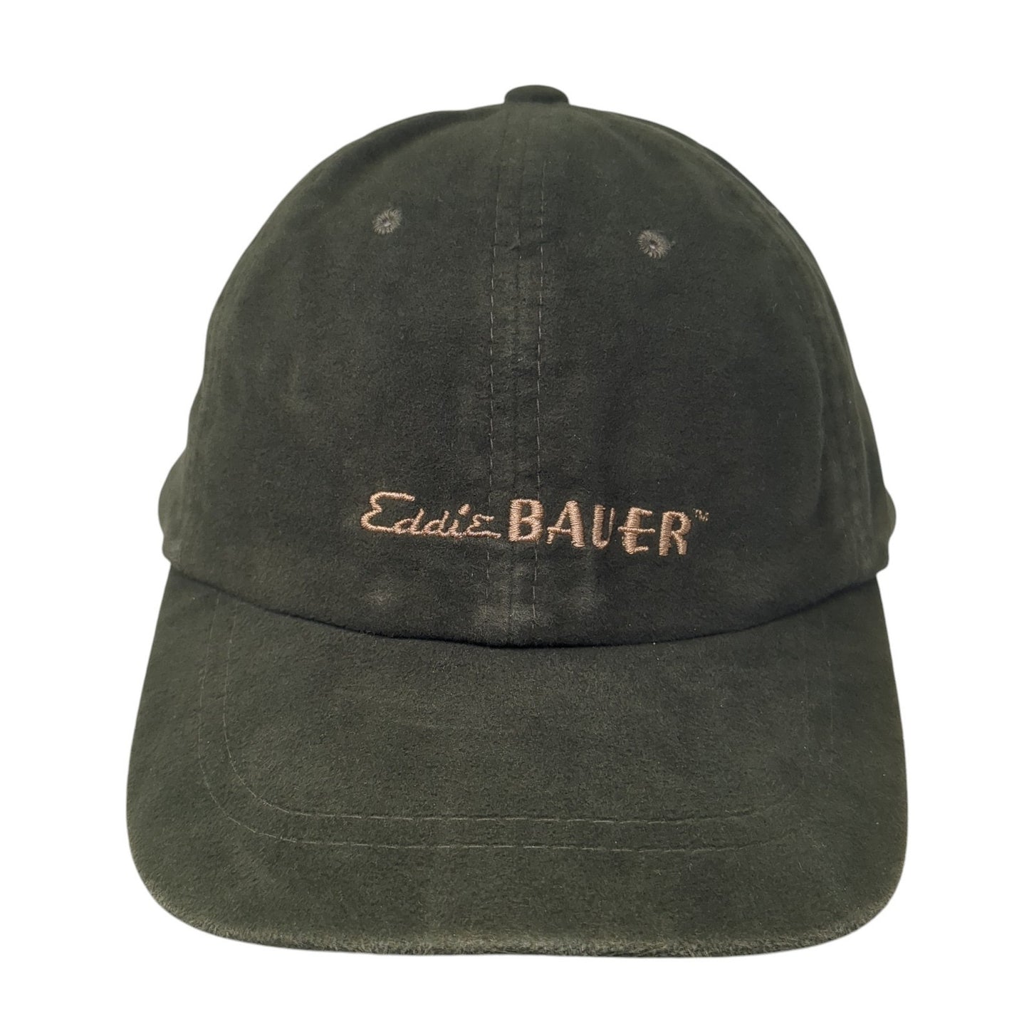 Eddie Bauer Slideback Hat Green One Size Adjustable Leather Strap