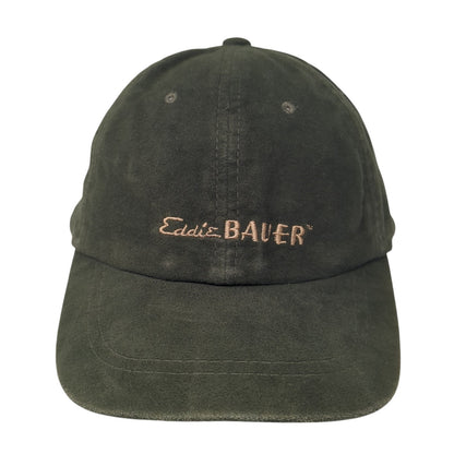 Eddie Bauer Slideback Hat Green One Size Adjustable Leather Strap