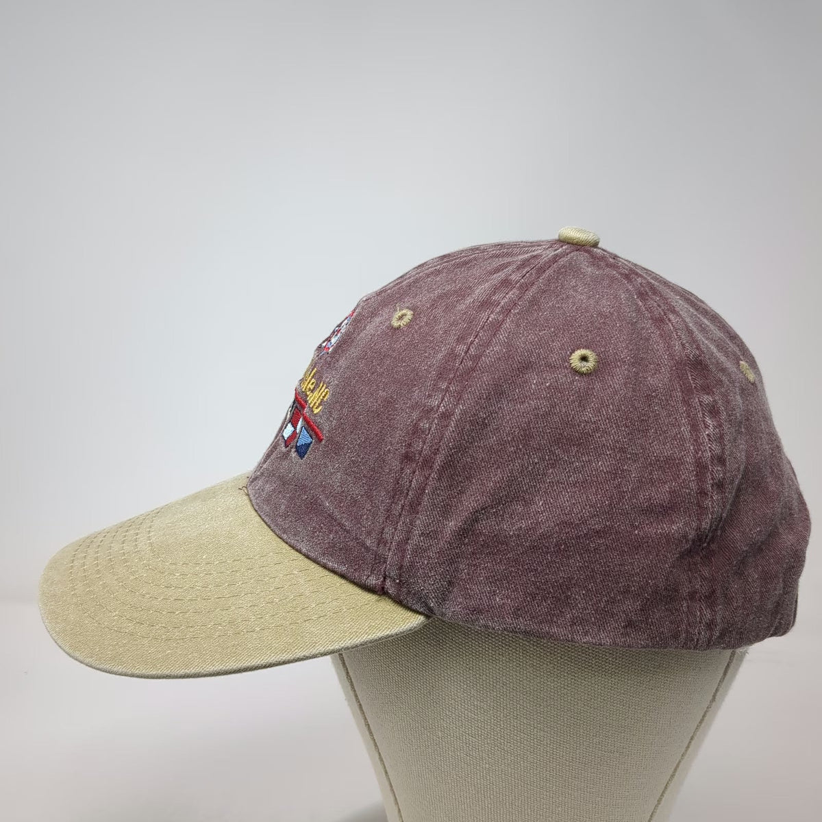 BJR Classic Headwear Red One Size Baseball Cap Hat Emerald Isle NC Nautical