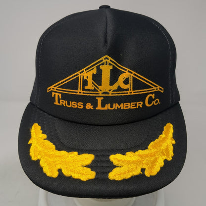Designer Award Cap 5 Panel Black Hat L TLC Truss & Lumber Co Snapback Scrambled