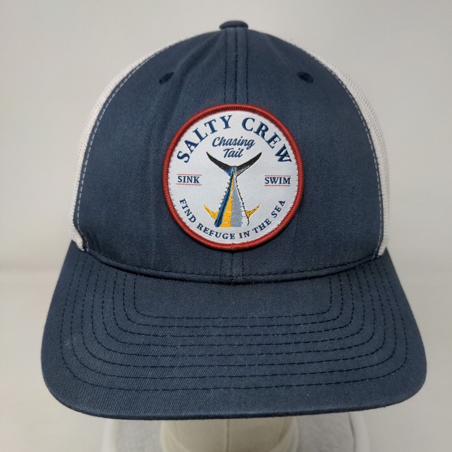Salty Crew Chasing Tail Snapback Mesh Back Trucker Hat Blue One Size