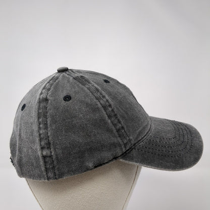 Unbranded Strapback Hat Gray One Size Solid 6 Panel Vent Holes Blank