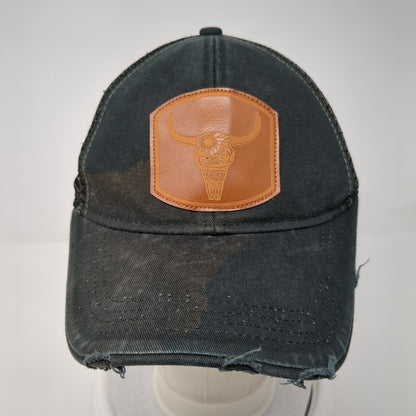 Longhorn Patch Snapback Trucker Hat Black One Size Mesh Back Shyanne