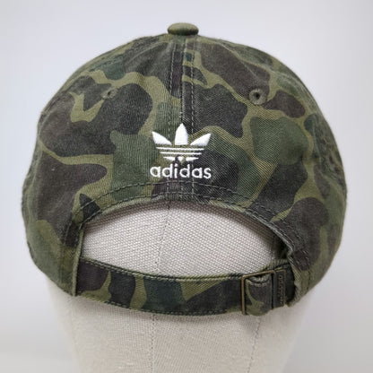 Adidas Baseball Cap Green One Size Camo Embroidered Trefoil Logo Adjustable Hat