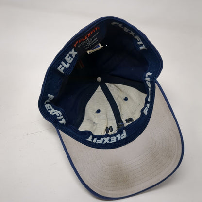 R&H Mechanical Fitted Hat Blue S/M Flexfit Embroidered 6 Panel Yupoong