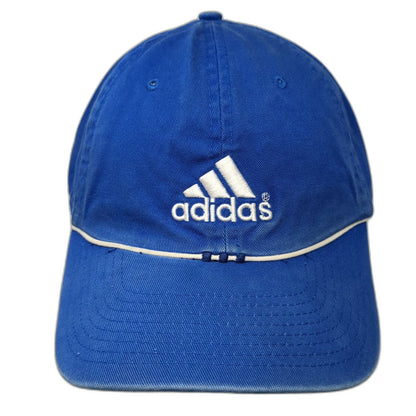 Adidas Baseball Cap Blue White One Size Embroidered Logo Cotton Slideback Hat