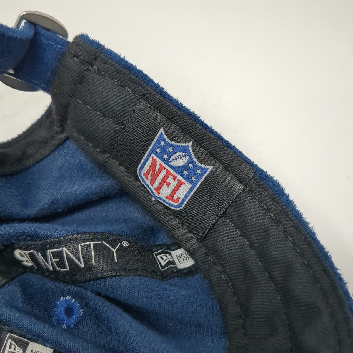 NFL Super Bowl LIII New Era Cap Blue One Size Suede Logo Hat Slideback 9TWENTY