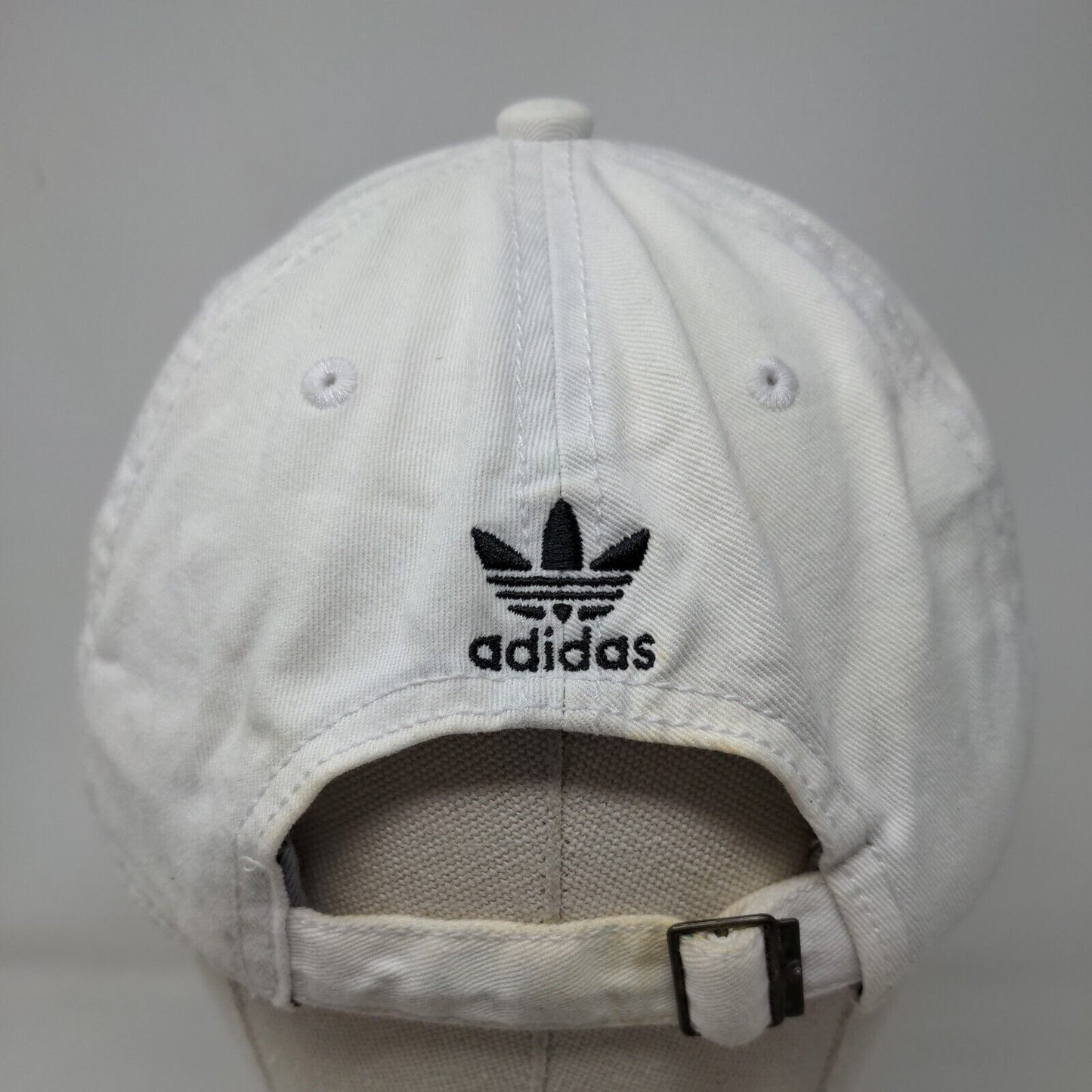 Adidas Trefoil 3 Stripes Slideback Hat White OSFM Embroidered Adjustable