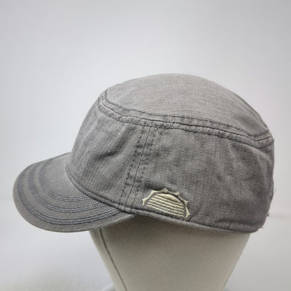 PrAna Army Cap Gray OSFM Herringbone Cotton Adjustable Contrast Underbrim Hat