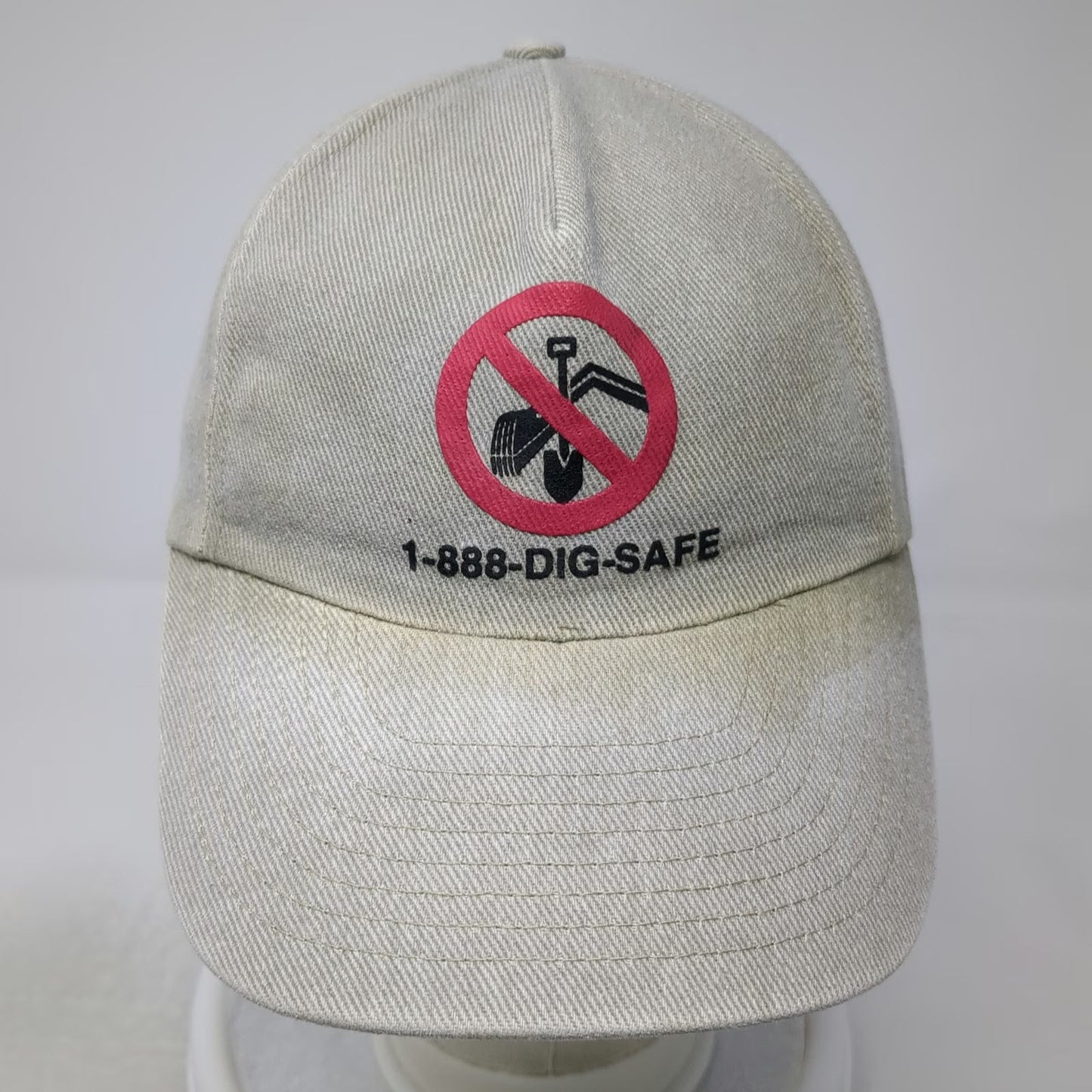 Nissun Cap 5 Panel Beige One Size Snapback 1-888-DIG-SAFE Digging Safety Hat