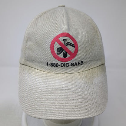 Nissun Cap 5 Panel Beige One Size Snapback 1-888-DIG-SAFE Digging Safety Hat