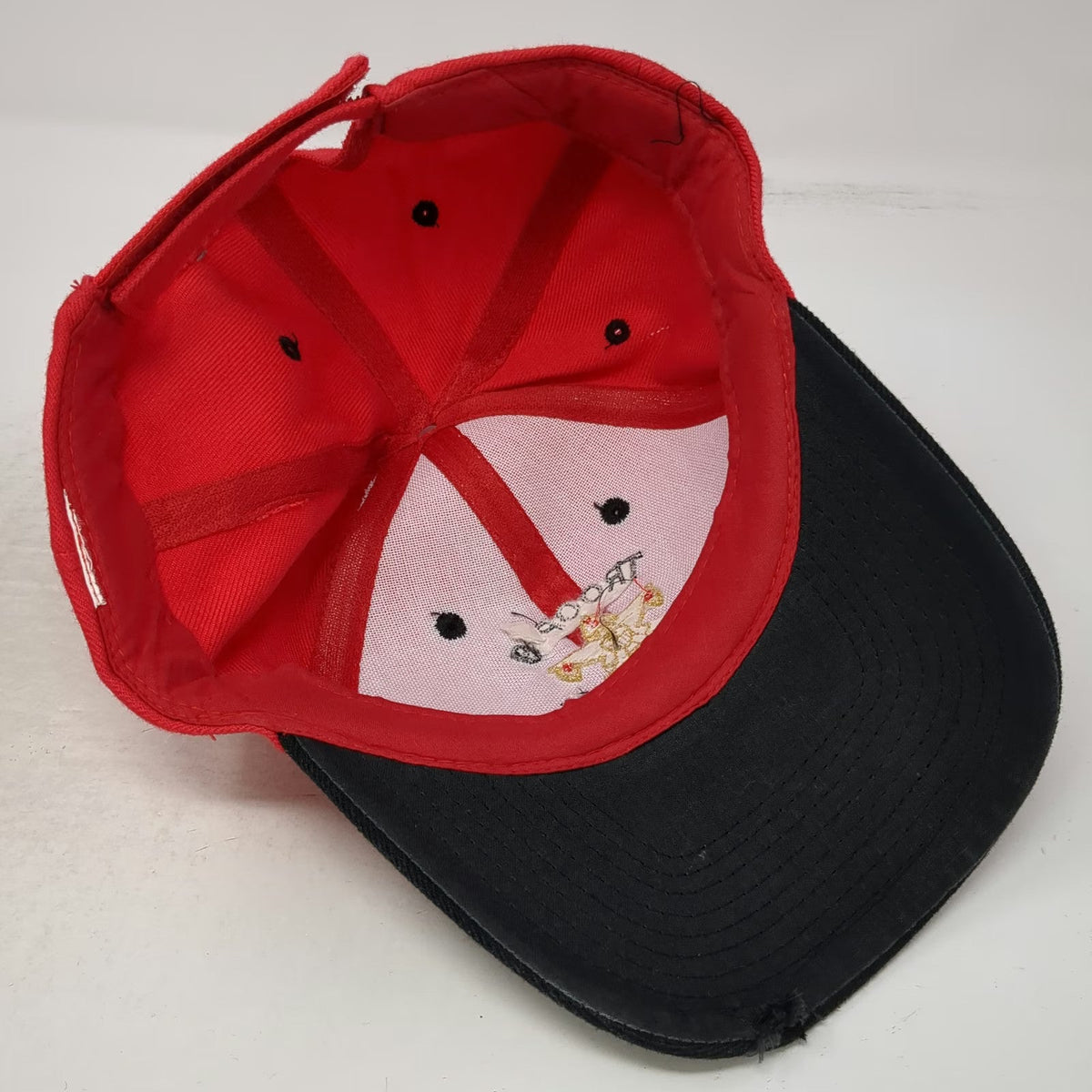 Red Baseball Cap OSFM Boy Scouts Troop 9 Stamford CT Strapback Logo Black Hat