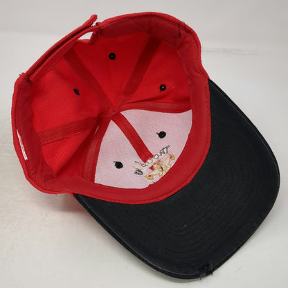 Red Baseball Cap OSFM Boy Scouts Troop 9 Stamford CT Strapback Logo Black Hat