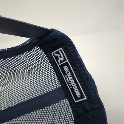 Project Big Wood Patch Snapback Trucker Hat Blue One Size Mesh Back