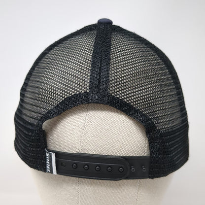 Simms Trucker Hat Blue Orange One Size Snapback Mesh Fishing Supply Patch