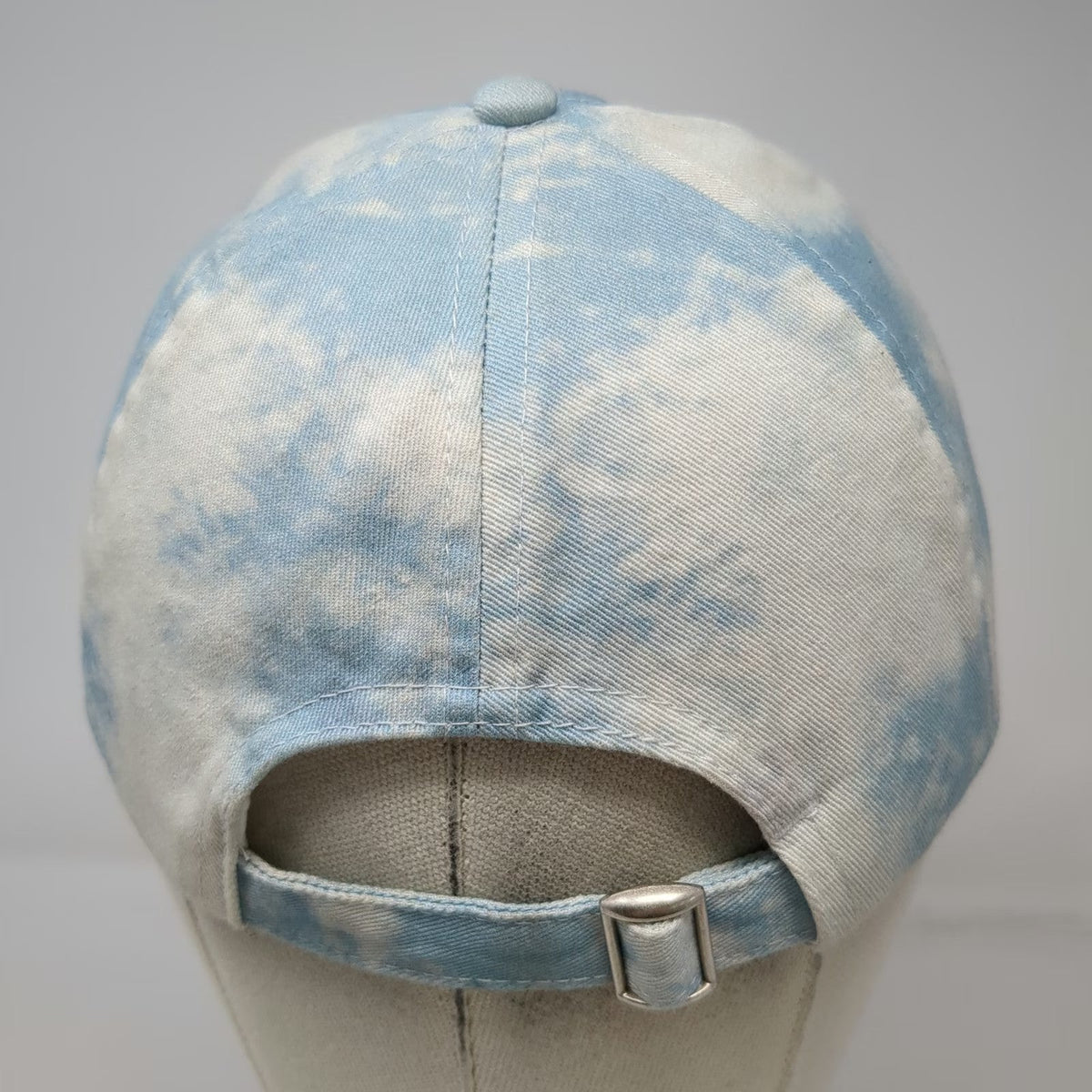 David and Young Baseball Cap Blue White One Size Tie Dye Cloud Print Cotton Hat