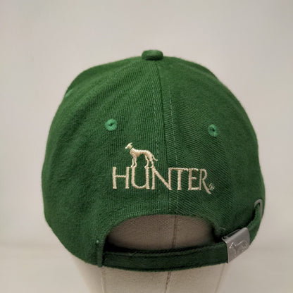 Hunter Slideback Hat Green One Size Adjustable Embroidered Vented Holes